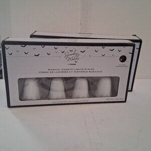 Halloween Musical Ghosts Light String 2 Boxes 8.2' Each Singing Ghostbusters NEW